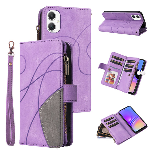 KT Multi-Function Series-5 For Samsung Galaxy A06 Case Zipper Wallet Leather Phone Cover Stand - Purple