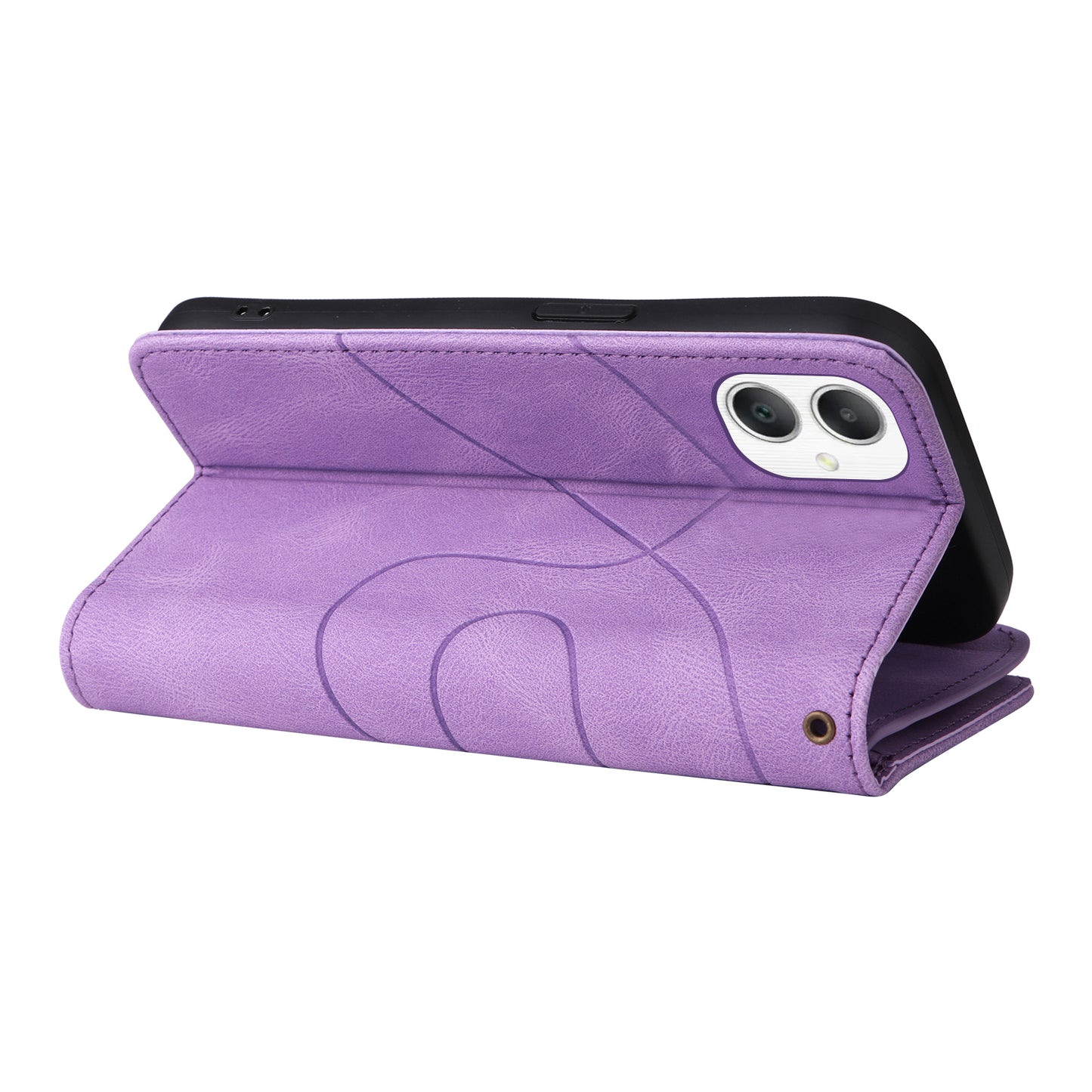 KT Multi-Function Series-5 For Samsung Galaxy A06 Case Zipper Wallet Leather Phone Cover Stand - Purple