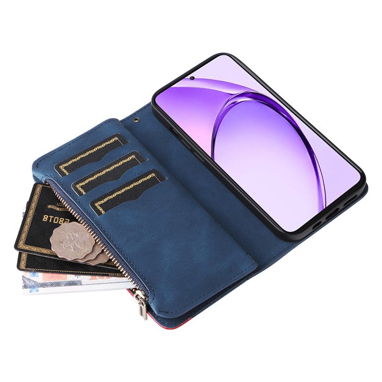 KT Multi-Function Series-5 For Oppo A3 Pro (Global) 5G  /  A3 Pro (India) 5G Case Zipper Wallet Leather Phone Cover Stand - Blue