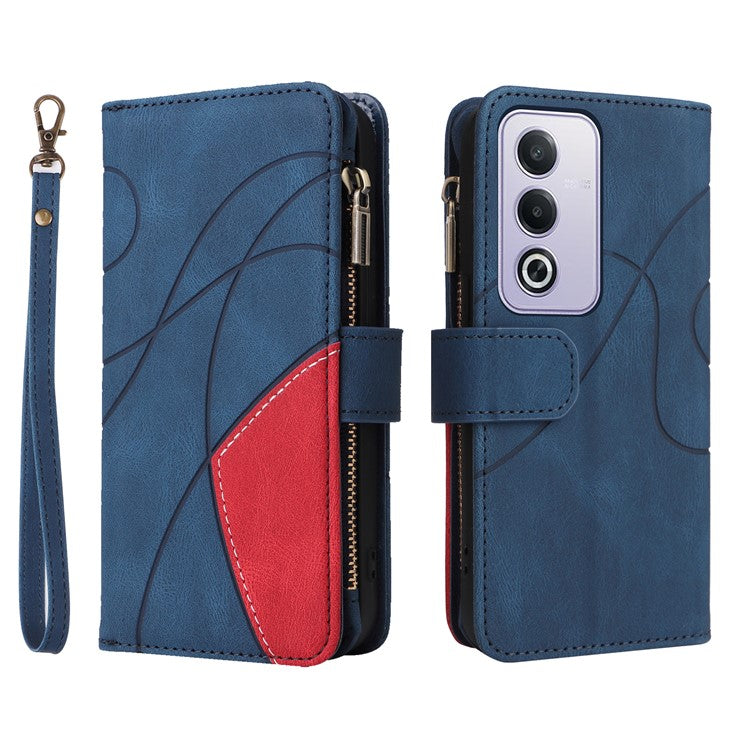 KT Multi-Function Series-5 For Oppo A3 Pro (Global) 5G  /  A3 Pro (India) 5G Case Zipper Wallet Leather Phone Cover Stand - Blue
