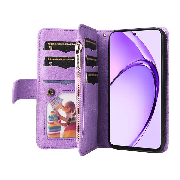 KT Multi-Function Series-5 For Oppo A3 Pro (Global) 5G  /  A3 Pro (India) 5G Case Zipper Wallet Leather Phone Cover Stand - Purple