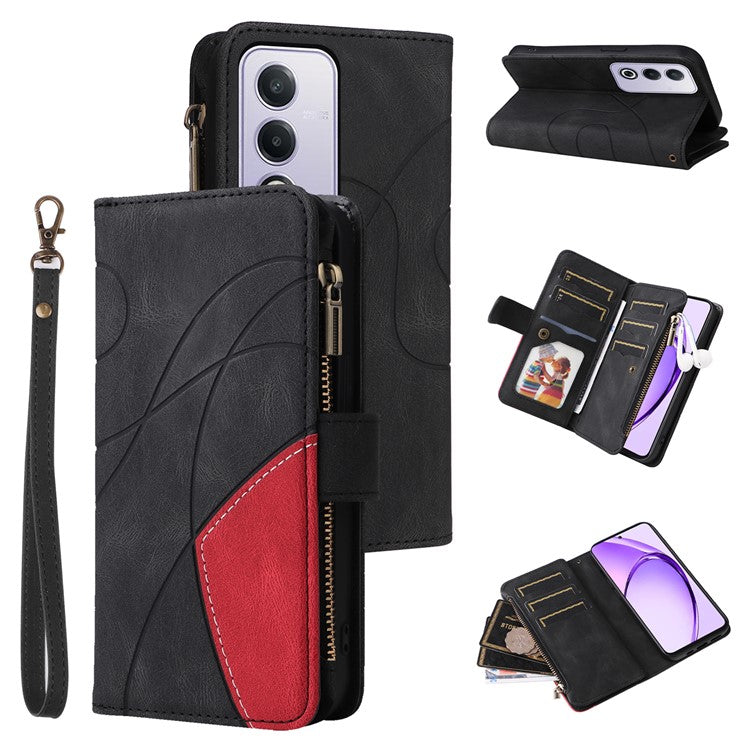 KT Multi-Function Series-5 For Oppo A3 Pro (Global) 5G  /  A3 Pro (India) 5G Case Zipper Wallet Leather Phone Cover Stand - Black