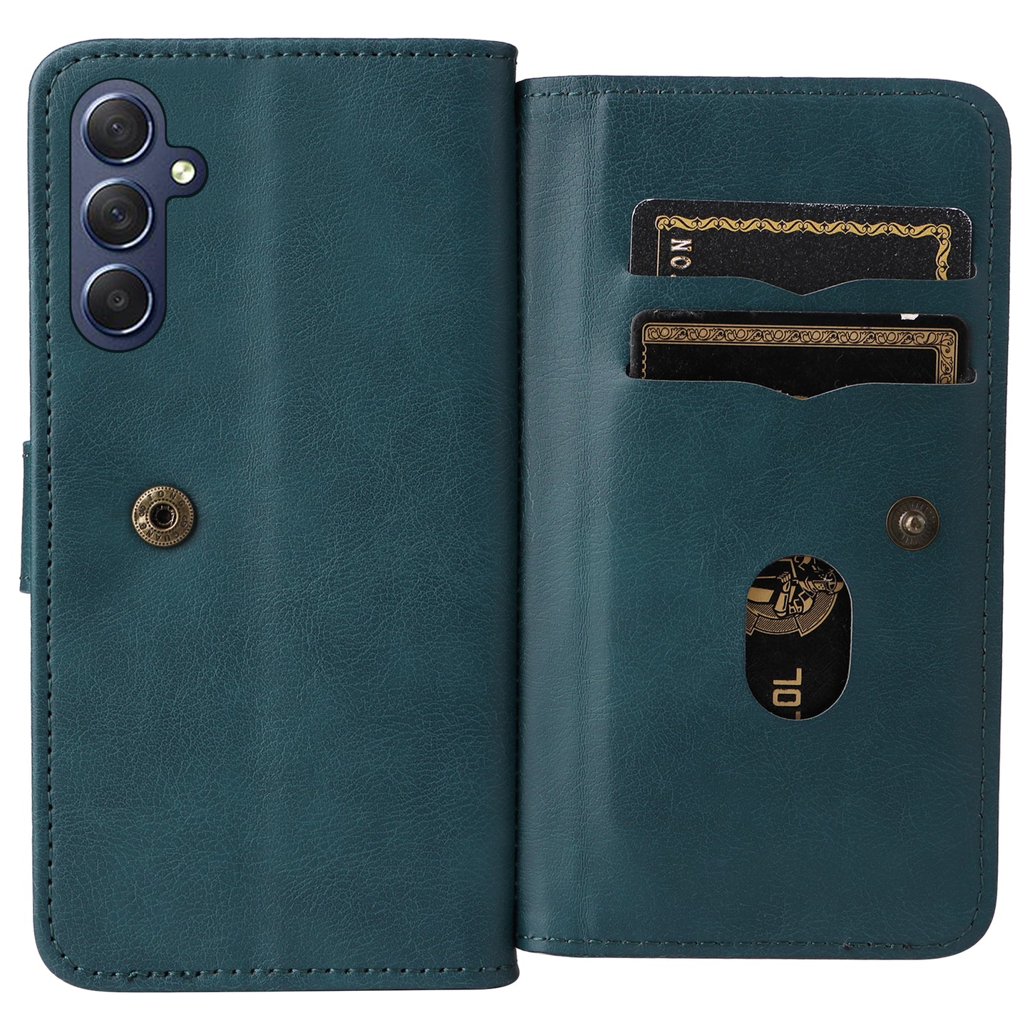 KT Multi-Functional Series-1 For Samsung Galaxy A16 5G / A16 4G Case 10 Card Holder Leather Phone Cover Stand - Green