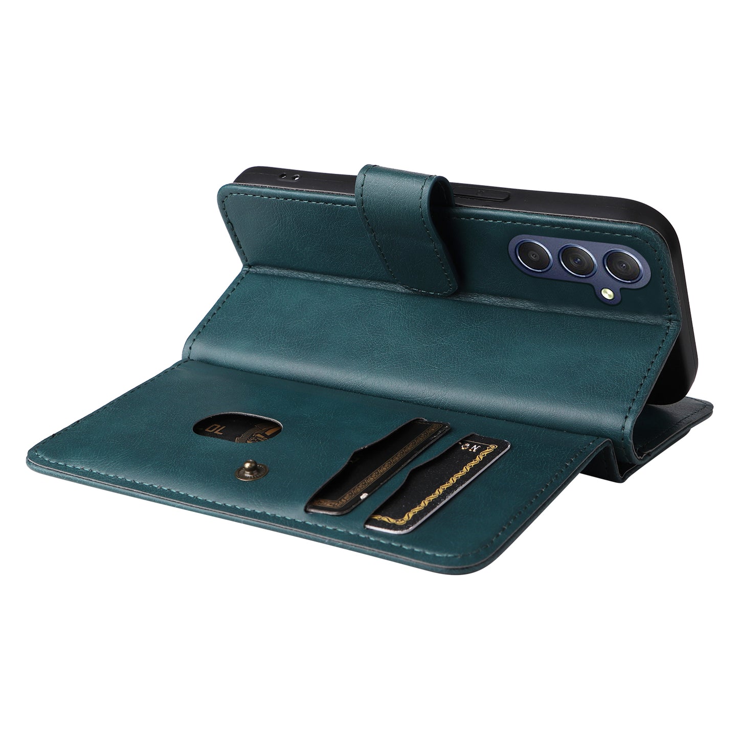 KT Multi-Functional Series-1 For Samsung Galaxy A16 5G / A16 4G Case 10 Card Holder Leather Phone Cover Stand - Green