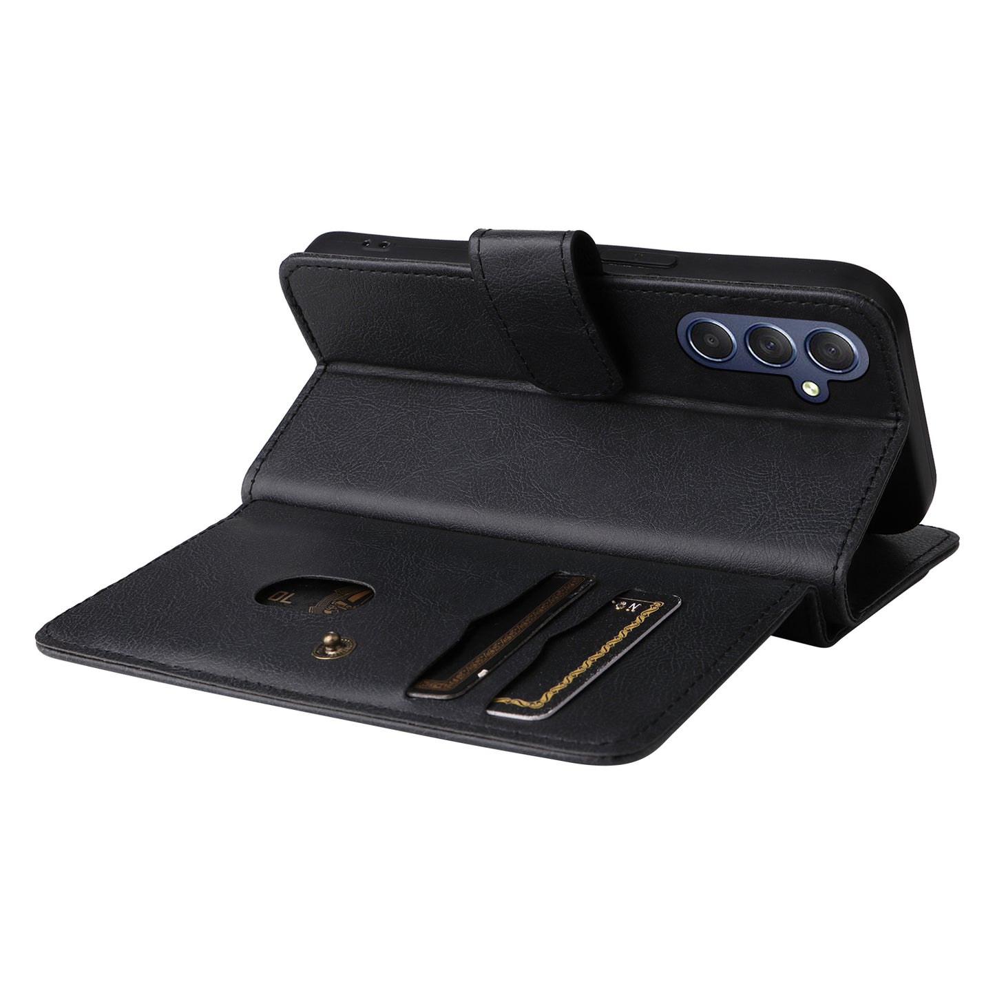 KT Multi-Functional Series-1 For Samsung Galaxy A16 5G / A16 4G Case 10 Card Holder Leather Phone Cover Stand - Black