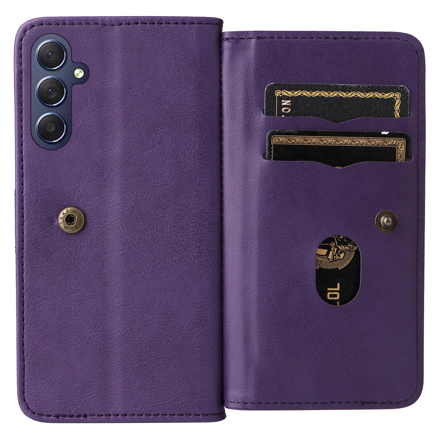 KT Multi-Functional Series-1 For Samsung Galaxy A16 5G / A16 4G Case 10 Card Holder Leather Phone Cover Stand - Purple