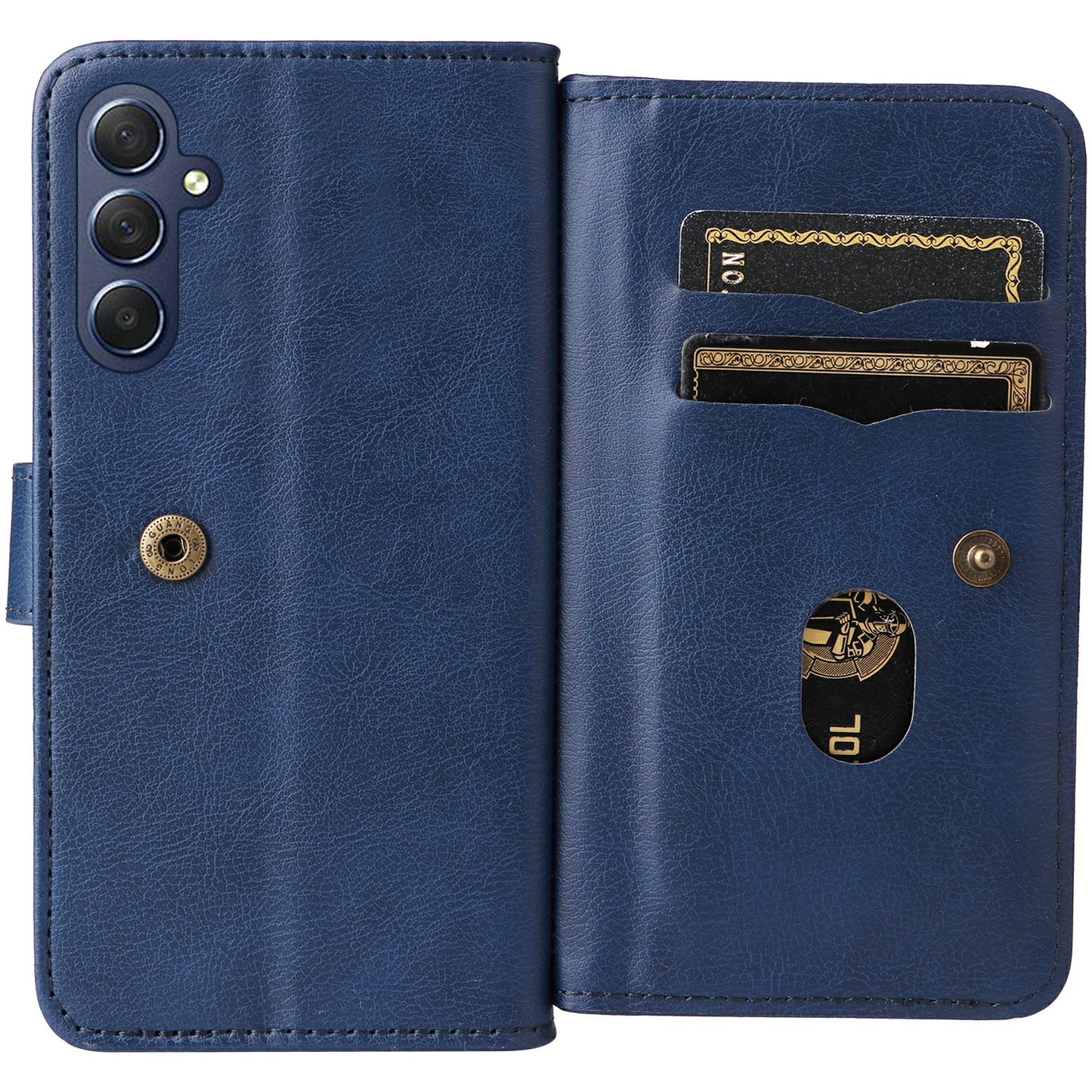 KT Multi-Functional Series-1 For Samsung Galaxy A16 5G / A16 4G Case 10 Card Holder Leather Phone Cover Stand - Blue