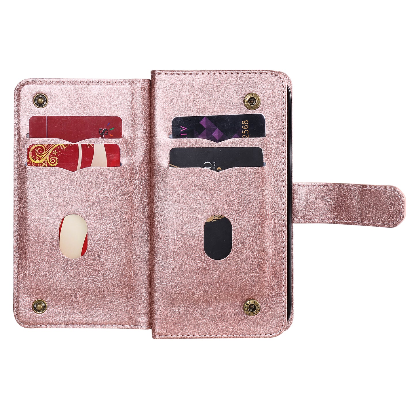KT Multi-Functional Series-1 For Samsung Galaxy A16 5G / A16 4G Case 10 Card Holder Leather Phone Cover Stand - Rose Gold
