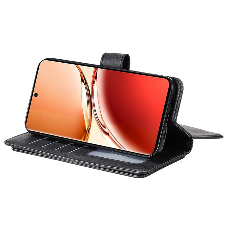KT Multi-Functional Series-1 For Oppo Reno12 F 5G Case 10 Card Holder Leather Phone Cover Stand - Black