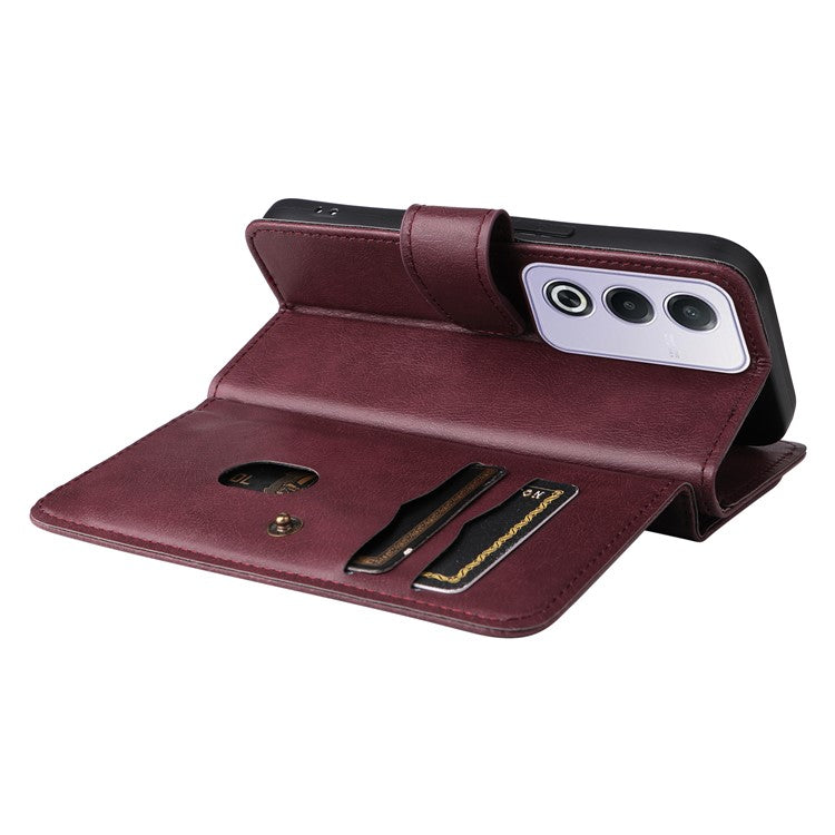 KT Multi-Functional Series-1 For Oppo A3 Pro (Global) 5G  /  A3 Pro (India) 5G Case 10 Card Holder Leather Phone Cover Stand - Wine Red