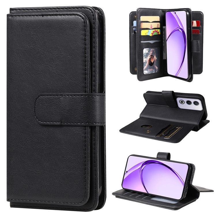 KT Multi-Functional Series-1 For Oppo A3 Pro (Global) 5G  /  A3 Pro (India) 5G Case 10 Card Holder Leather Phone Cover Stand - Black