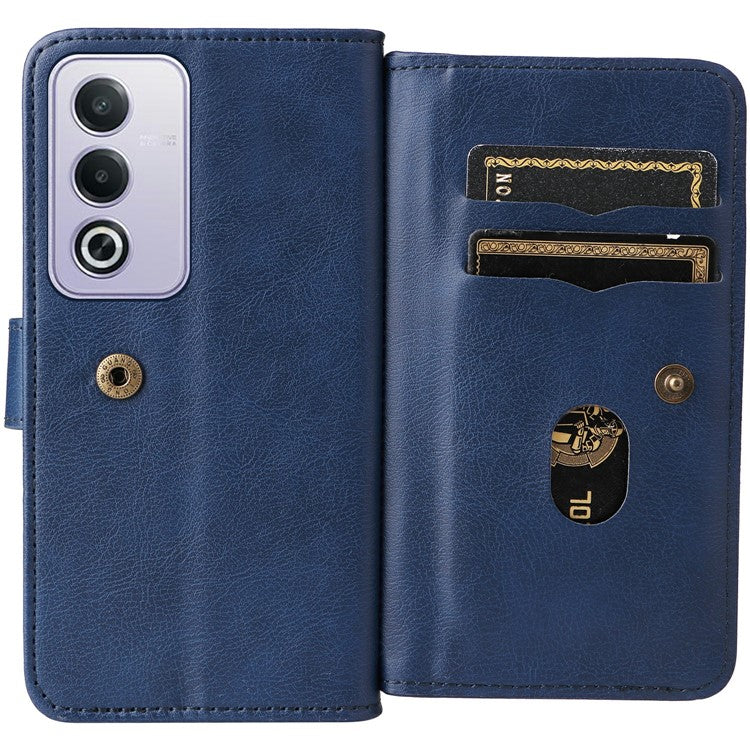 KT Multi-Functional Series-1 For Oppo A3 Pro (Global) 5G  /  A3 Pro (India) 5G Case 10 Card Holder Leather Phone Cover Stand - Blue