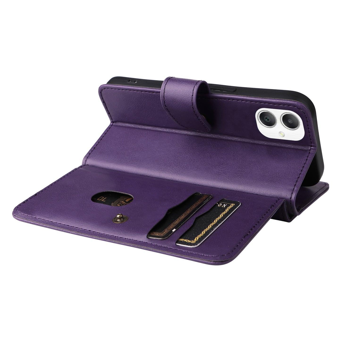 KT Multi-Functional Series-1 For Samsung Galaxy A06 Case 10 Card Holder Leather Phone Cover Stand - Purple
