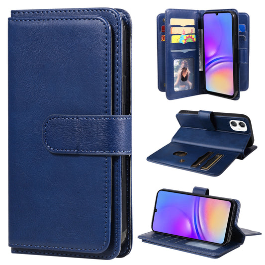 KT Multi-Functional Series-1 For Samsung Galaxy A06 Case 10 Card Holder Leather Phone Cover Stand - Blue