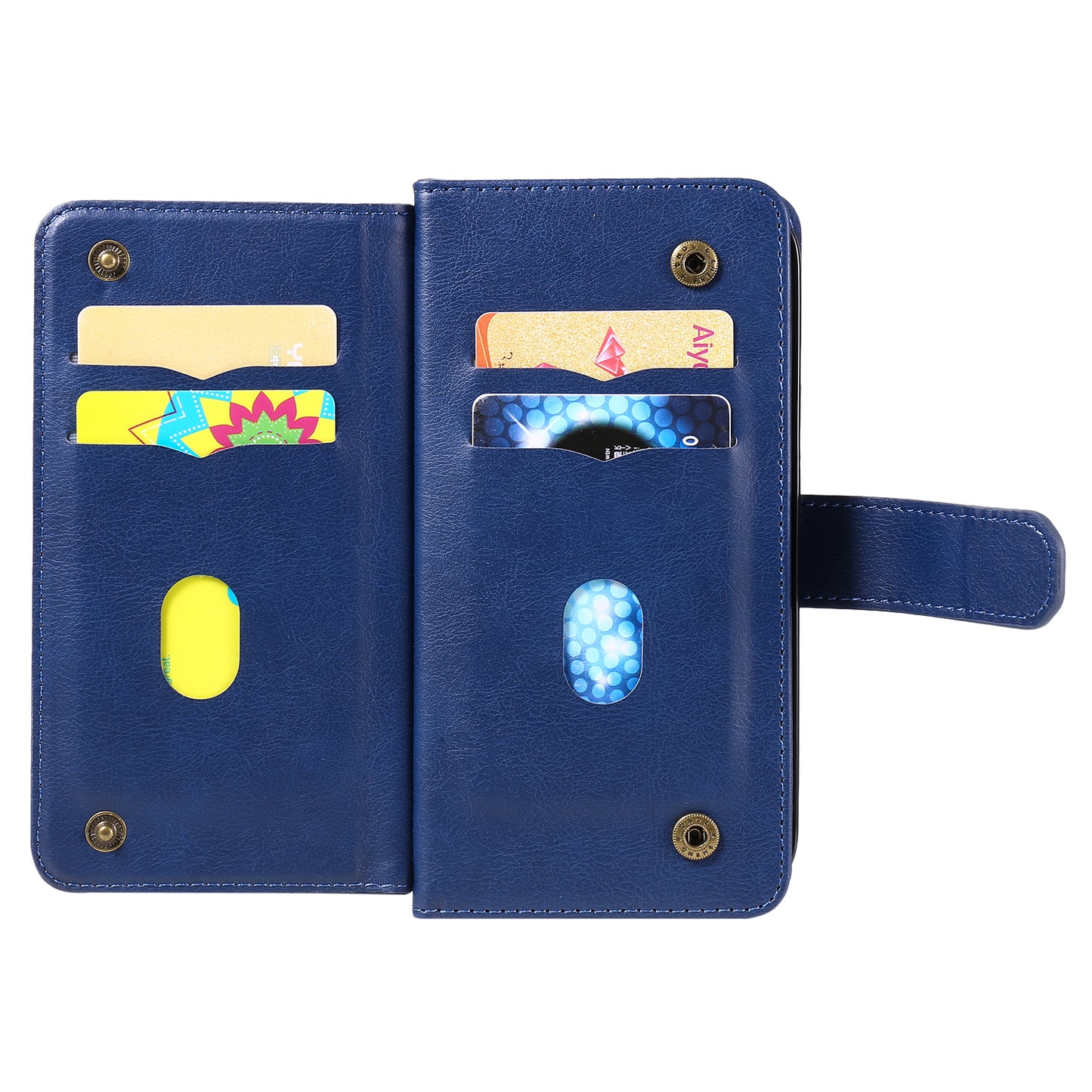 KT Multi-Functional Series-1 For Samsung Galaxy A06 Case 10 Card Holder Leather Phone Cover Stand - Blue