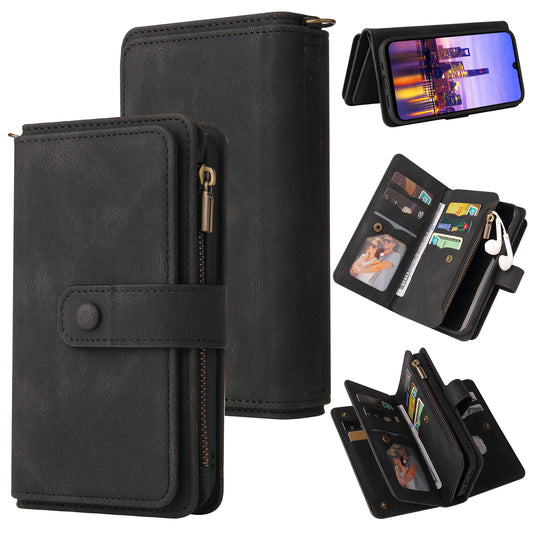 KT Multi-Functional Series-2 For Samsung Galaxy A16 5G / A16 4G Phone Case Zipper Wallet Leather Stand Cover - Black