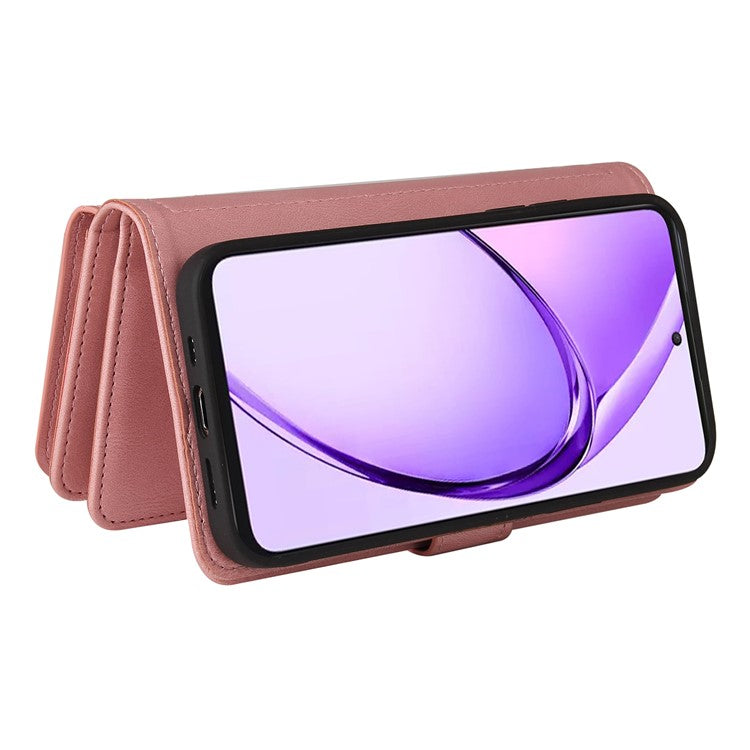 KT Multi-Functional Series-2 For Oppo A3 Pro (Global) 5G  /  A3 Pro (India) 5G Phone Case Zipper Wallet Leather Stand Cover - Pink