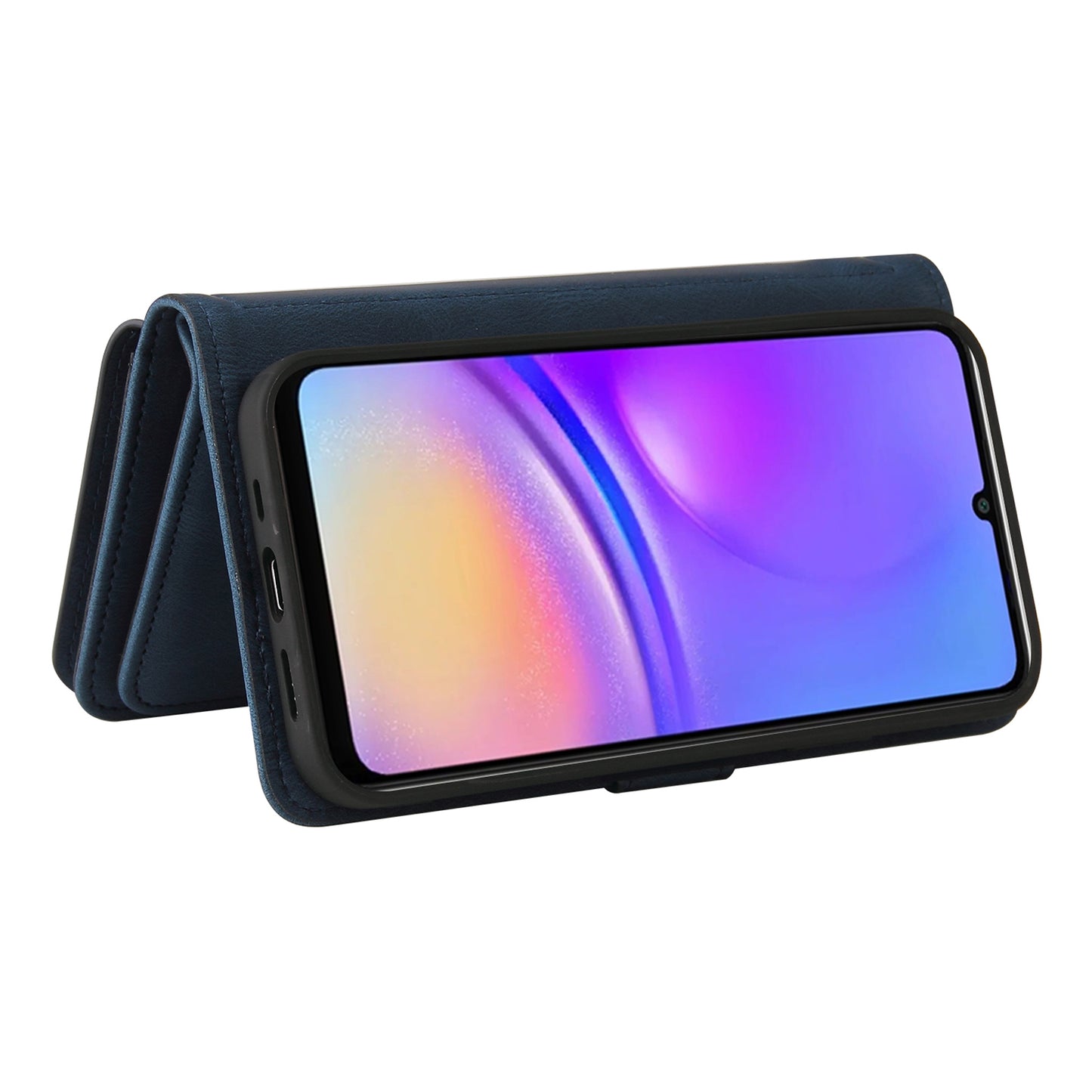 KT Multi-Functional Series-2 For Samsung Galaxy A06 Phone Case Zipper Wallet Leather Stand Cover - Blue