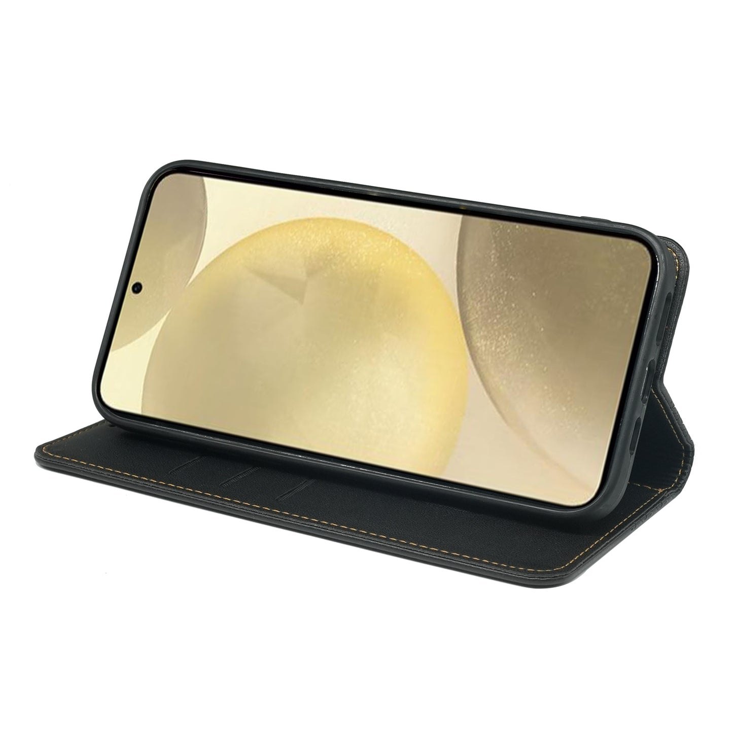 For Samsung Galaxy A16 5G / A16 4G Case Four-Leaf Clover Leather Flip Phone Cover Stand Wallet - Black