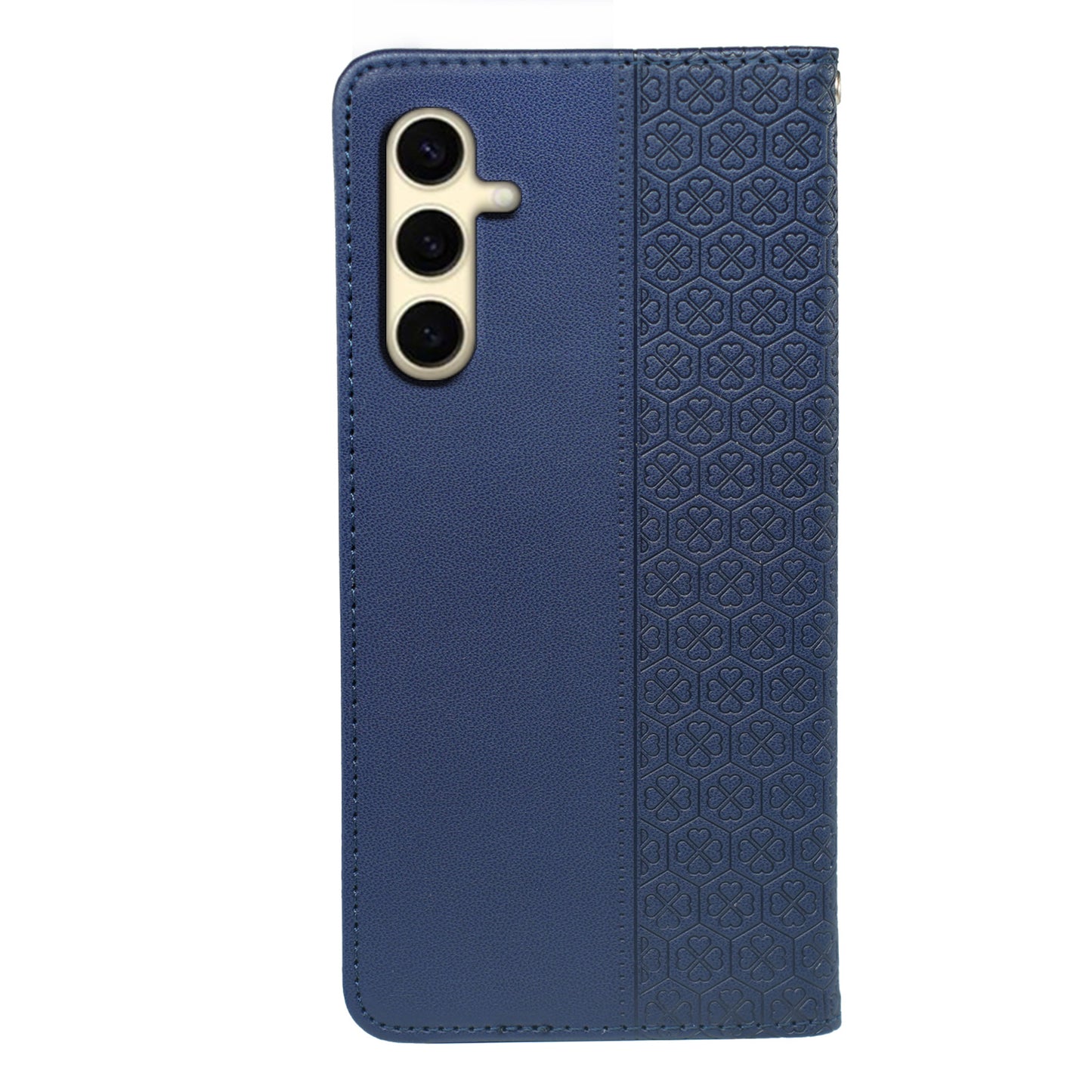 For Samsung Galaxy A16 5G / A16 4G Case Four-Leaf Clover Leather Flip Phone Cover Stand Wallet - Blue