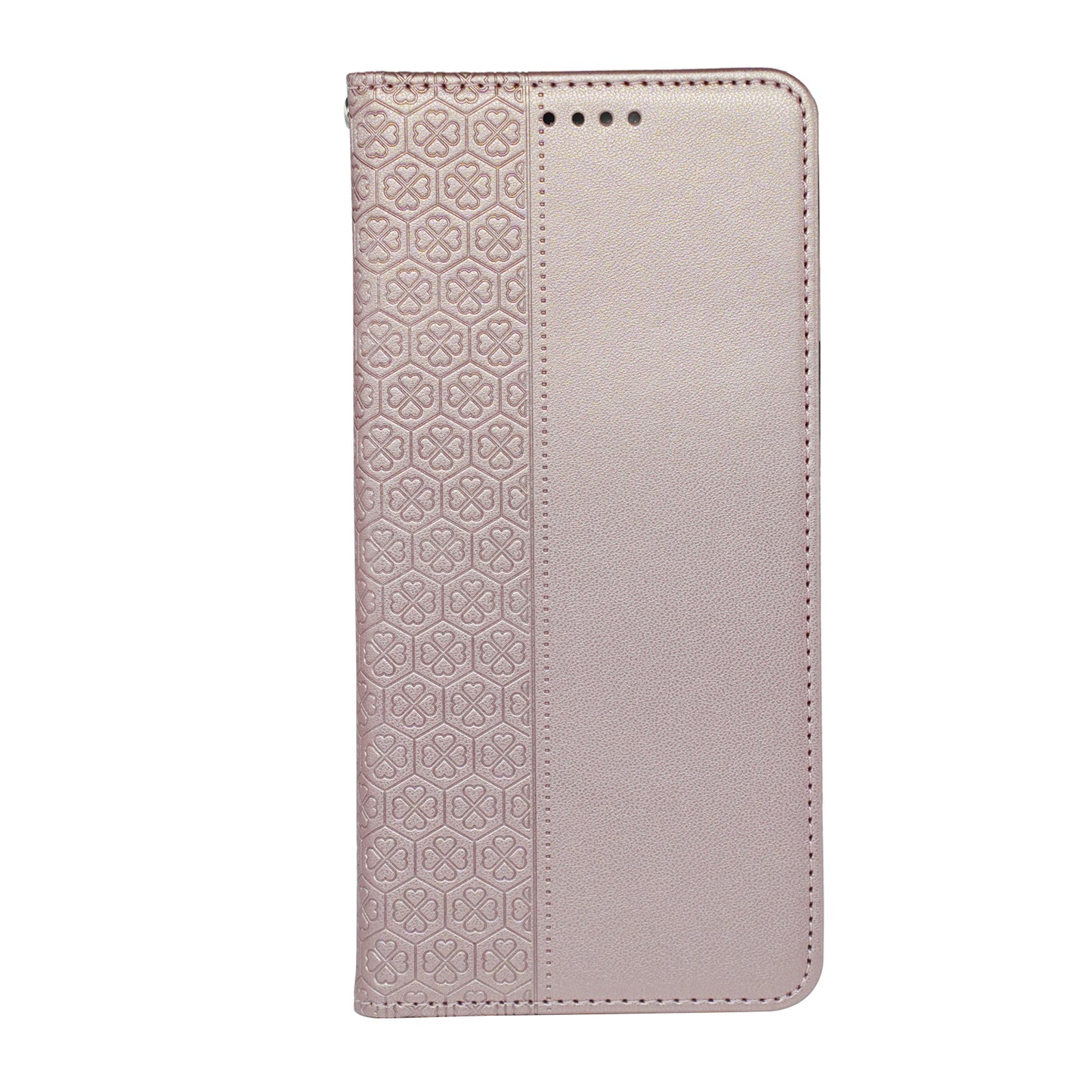 For Samsung Galaxy A16 5G / A16 4G Case Four-Leaf Clover Leather Flip Phone Cover Stand Wallet - Rose Gold