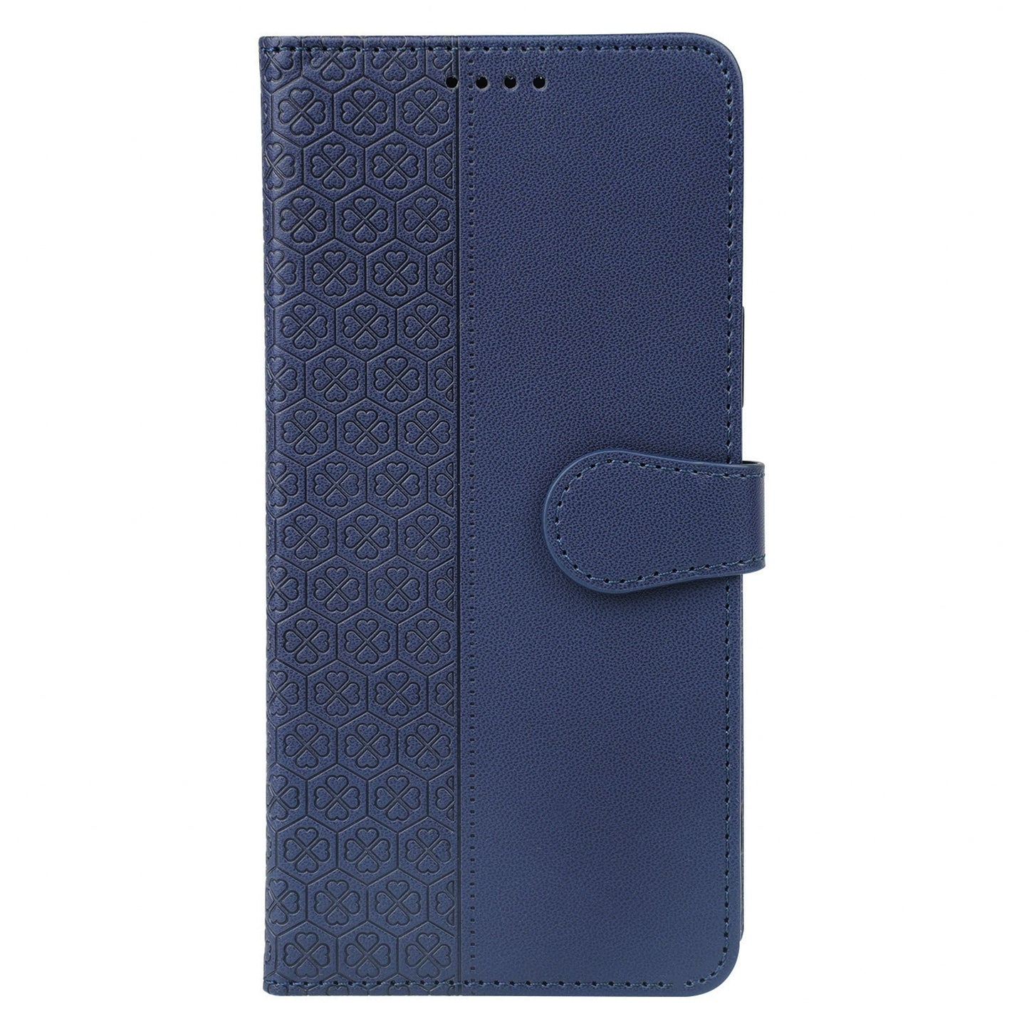 For Samsung Galaxy A16 5G / A16 4G Case Magnetic Clasp Four-Leaf Clover Leather Phone Cover - Blue