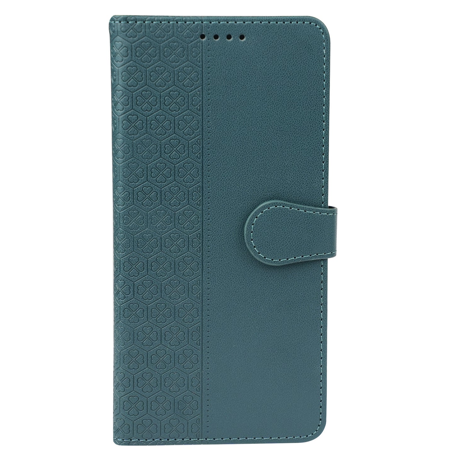 For Samsung Galaxy A16 5G / A16 4G Case Magnetic Clasp Four-Leaf Clover Leather Phone Cover - Green