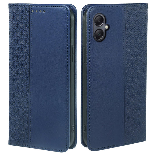 For Samsung Galaxy A06 Case Four-Leaf Clover Leather Flip Phone Cover Stand Wallet - Blue