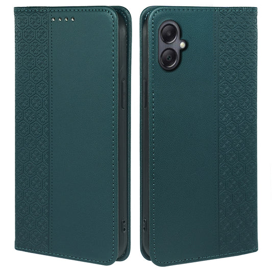 For Samsung Galaxy A06 Case Four-Leaf Clover Leather Flip Phone Cover Stand Wallet - Green