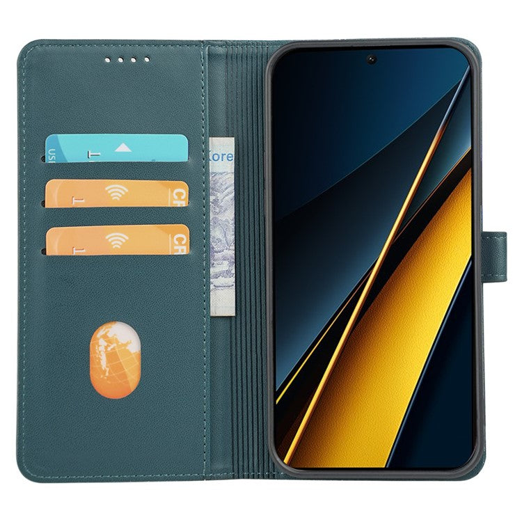 For Google Pixel 8a Case Magnetic Clasp Four-Leaf Clover Leather Phone Cover - Green