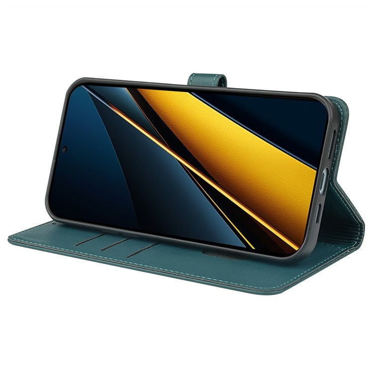 For Google Pixel 8a Case Magnetic Clasp Four-Leaf Clover Leather Phone Cover - Green