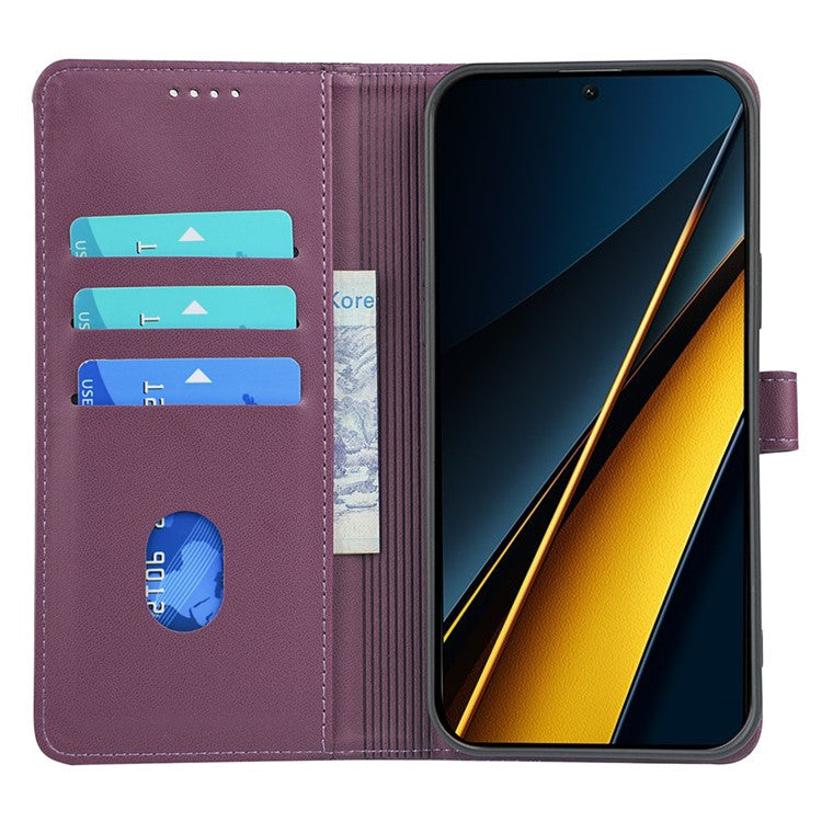 For Google Pixel 8a Case Magnetic Clasp Four-Leaf Clover Leather Phone Cover - Dark Purple