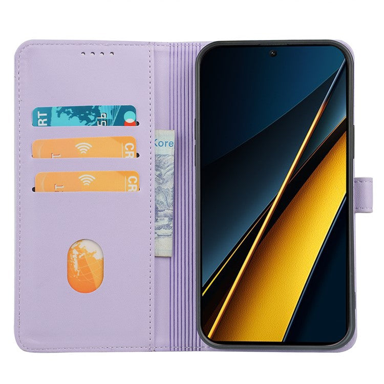 For Google Pixel 8a Case Magnetic Clasp Four-Leaf Clover Leather Phone Cover - Light Purple