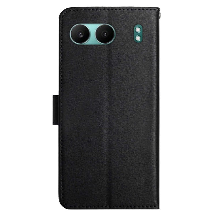 HT02 For OnePlus Nord 4 Case Genuine Cow Leather Phone Cover Nappa Texture - Black