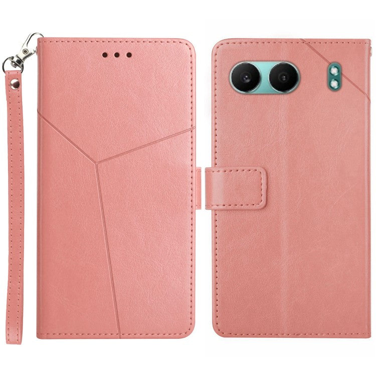 HT01 For OnePlus Nord 4 Case Y-Shaped Lines Imprint Leather Phone Cover - Pink