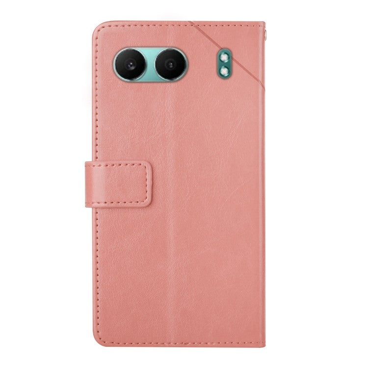 HT01 For OnePlus Nord 4 Case Y-Shaped Lines Imprint Leather Phone Cover - Pink