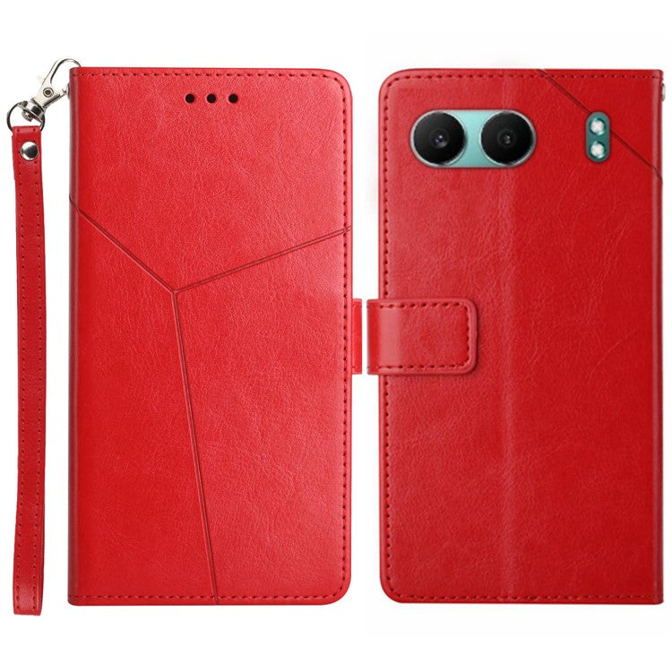 HT01 For OnePlus Nord 4 Case Y-Shaped Lines Imprint Leather Phone Cover - Red
