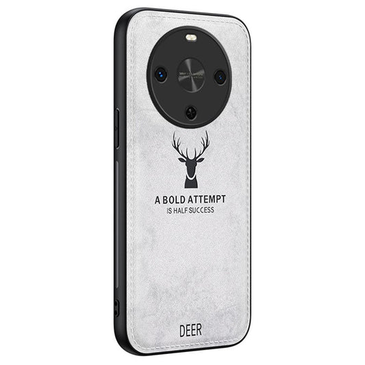 For Huawei Maimang 30 5G Case Deer Pattern Cloth Texture PU Leather Hybrid Phone Cover - Grey