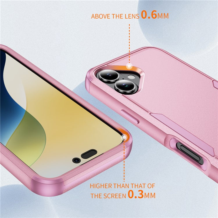 Commuter Series For iPhone 16 Plus Case 3-in-1 Shockproof TPU+PC Phone Cover - Pink
