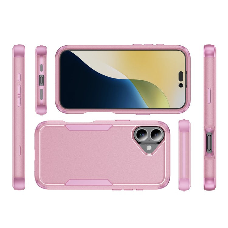 Commuter Series For iPhone 16 Plus Case 3-in-1 Shockproof TPU+PC Phone Cover - Pink