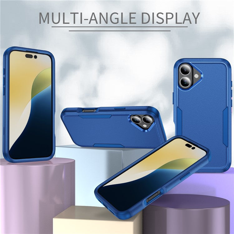 Commuter Series For iPhone 16 Case 3-in-1 Shockproof TPU+PC Phone Cover - Sapphire