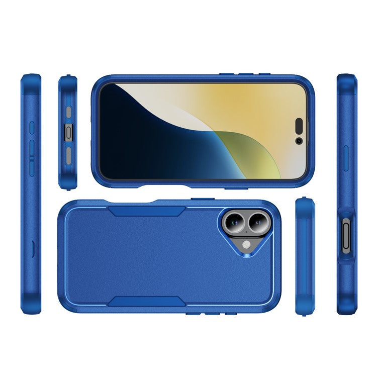 Commuter Series For iPhone 16 Case 3-in-1 Shockproof TPU+PC Phone Cover - Sapphire