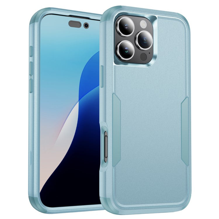 Commuter Series For iPhone 16 Pro Case 3-in-1 Shockproof TPU+PC Phone Cover - Grey Green