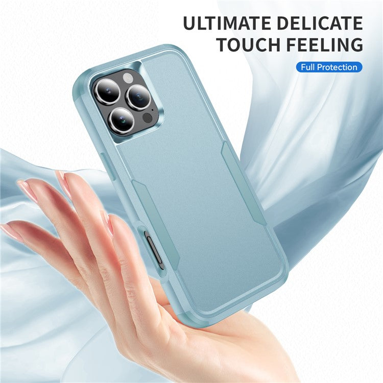 Commuter Series For iPhone 16 Pro Case 3-in-1 Shockproof TPU+PC Phone Cover - Grey Green