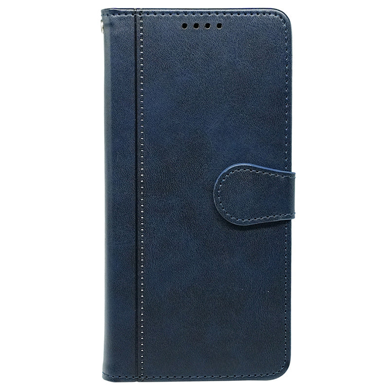 For Samsung Galaxy A16 5G / A16 4G Case Calf Texture Leather Stand Book Style Phone Cover - Blue