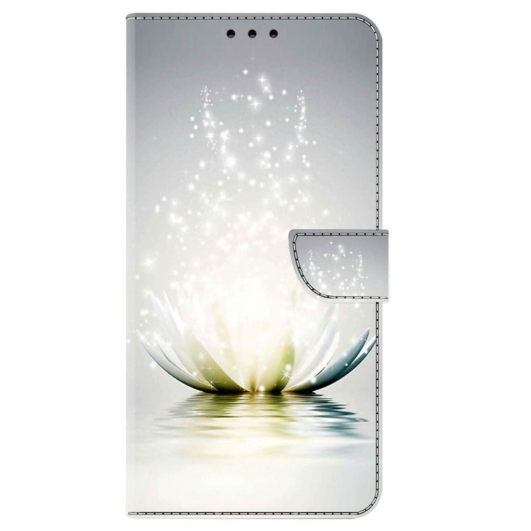 For iPhone 16 Case 3D Pattern PU Leather Wallet Phone Cover with Stand - Lotus