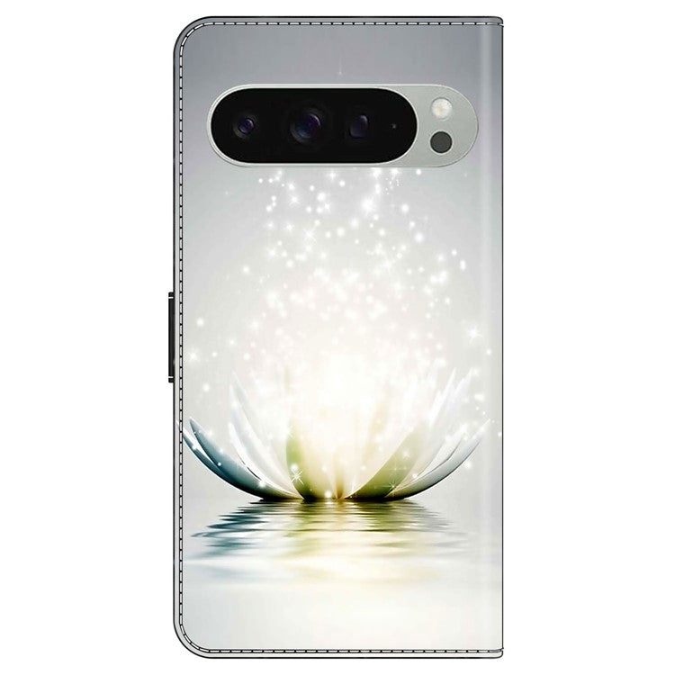 For Google Pixel 9 / 9 Pro Case 3D Pattern PU Leather Wallet Phone Cover with Stand - Lotus