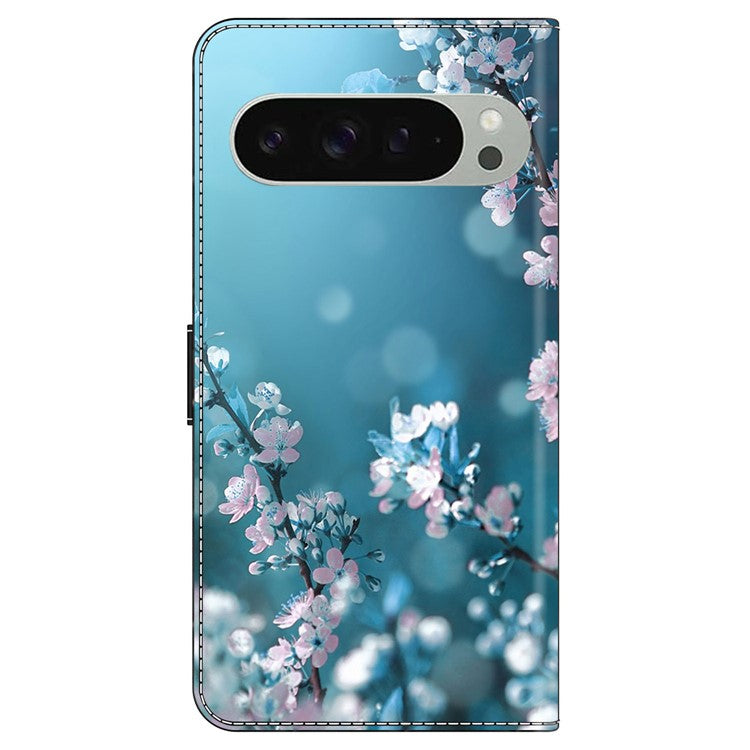For Google Pixel 9 / 9 Pro Case 3D Pattern PU Leather Wallet Phone Cover with Stand - Plum Blossoms