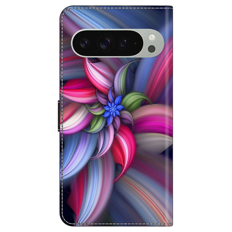 For Google Pixel 9 / 9 Pro Case 3D Pattern PU Leather Wallet Phone Cover with Stand - Colorful Flowers
