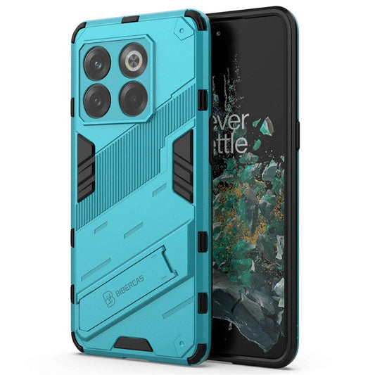 For OnePlus 10T 5G  /  Ace Pro 5G Mobile Phone Shell with Kickstand PC+TPU Hybrid Phone Case Anti-drop Cover - Baby Blue